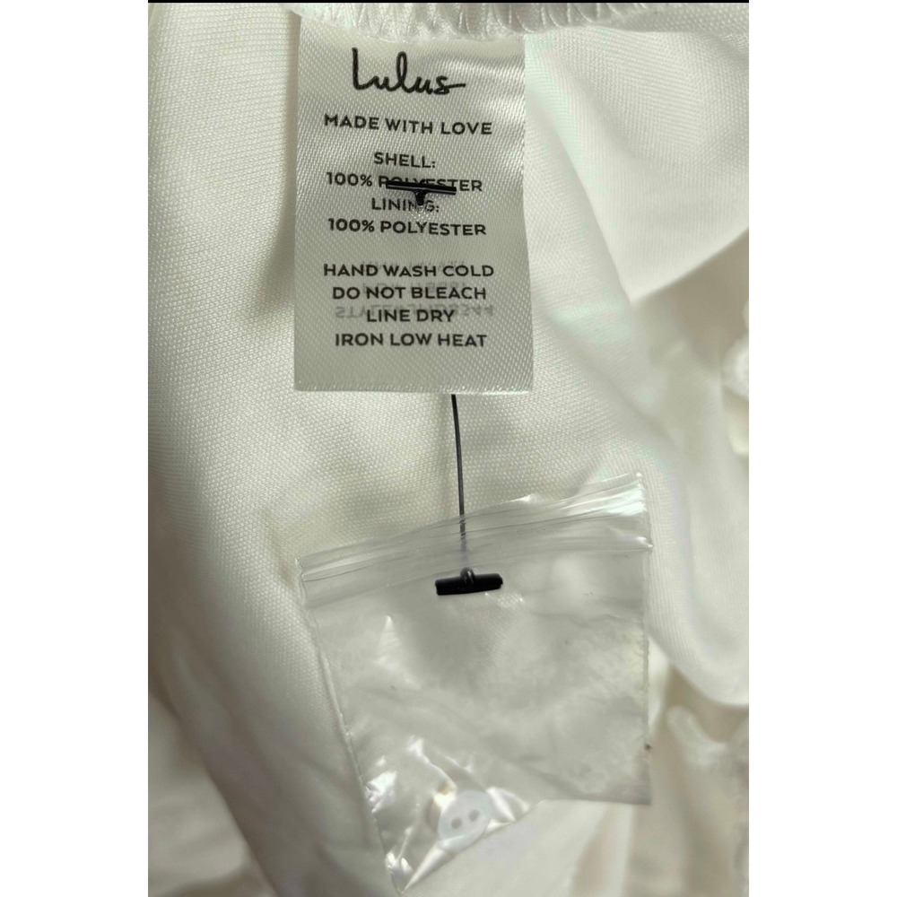 NEW Lulus White Floral Lace Open Back Mini Dress Cap Sleeve Bridal Large 1382 - Picture 5 of 7
